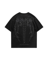 Devil Wings Skeleton T-Shirt Black, S - Streetwear T-Shirt - Slick Street