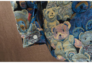 Teddy Bear Jacquard Jacket , - Streetwear Jackets - Slick Street