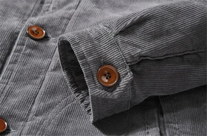 Corduroy Button Up Fleece Jacket , - Streetwear Jacket - Slick Street