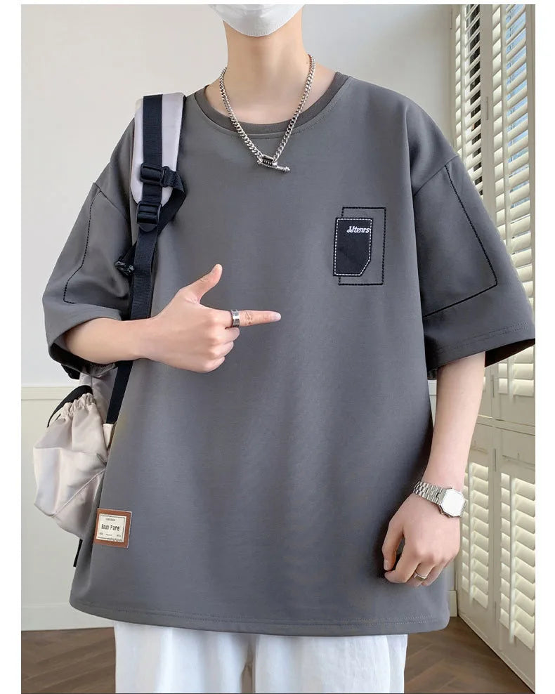 Plain Color Short Sleeved T-Shirt , - Streetwear T-Shirts - Slick Street