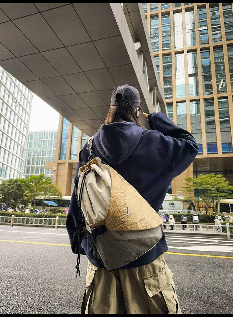 Two Tone Drawstring Backpack , - Streetwear Bag - Slick Street