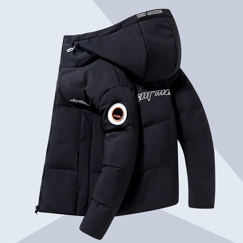 DQ Gradient Puffer Jacket Black, S - Streetwear Jacket - Slick Street