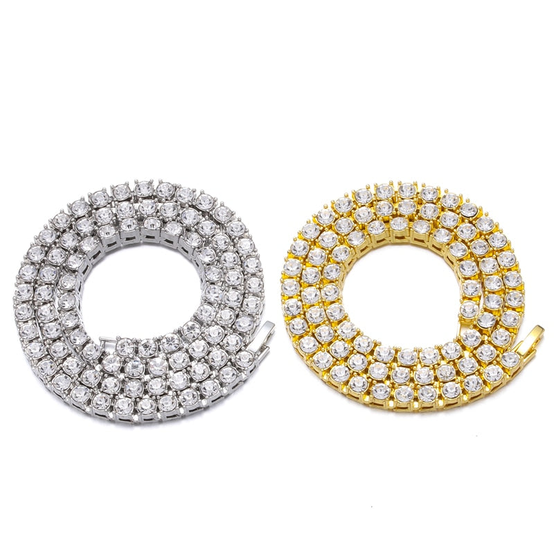 Crystal Rhinestone Tennis Necklace ,  - Streetwear Necklace - Slick Street
