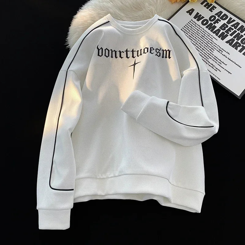 Embroidered Streetwear Vintage Sweater White, XS - Streetwear Sweater - Slick Street