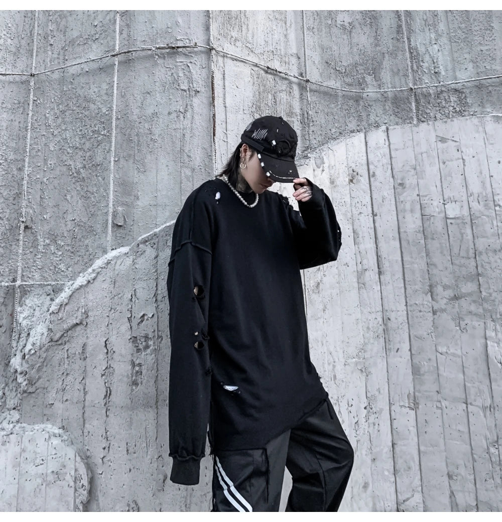 Distressed Gothic Sweatshirt , - Streetwear Sweatshirts - Slick Street