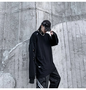 Distressed Gothic Sweatshirt , - Streetwear Sweatshirts - Slick Street