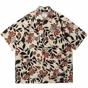 Colorful Floral Art Short Sleeves T-Shirt ,  - Streetwear T-Shirt - Slick Street