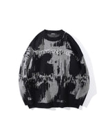 Jacquard Two Tone Sweater Black, XS - Streetwear Sweater - Slick Street