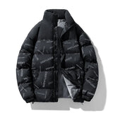 Writing Style Two Tone Zipper Padded Jacket Black, XS - Streetwear Jacket - Slick Street
