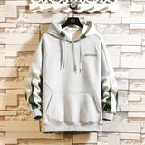Forever Young Green Stripped Sleeves Hoodie Gray, XS - Streetwear Hoodie - Slick Street