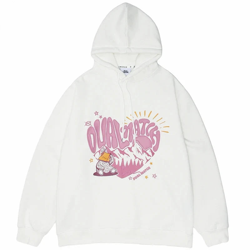 Dual Match Heart Shape Pullover Hoodie ,  - Streetwear Hoodie - Slick Street