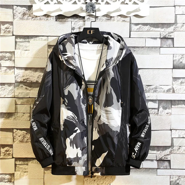 Main Stream Windbreaker Puffer Jacket Camouflage, XS - Streetwear Jacket - Slick Street