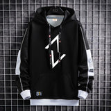 Double V Shape Pullover Hoodie Black, XS - Streetwear Hoodie - Slick Street