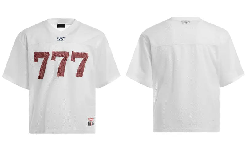 Triple Seven Mesh Panel Style T-Shirt White, M - Streetwear T-Shirt - Slick Street