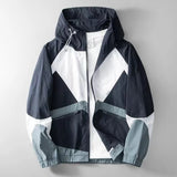 ZK26 Color Block Zipper Jacket Blue, XS - Streetwear Jacket - Slick Street