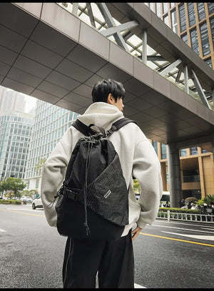 Two Tone Drawstring Backpack , - Streetwear Bag - Slick Street