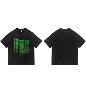 Dusty Black I Feel Anxious Illusion Letter T-Shirt Black, S - Streetwear T-Shirt - Slick Street