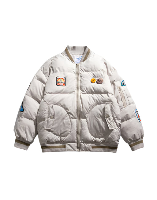 OREGON WILD Rock Patches Bomber Jacket ,  - Streetwear Jacket - Slick Street