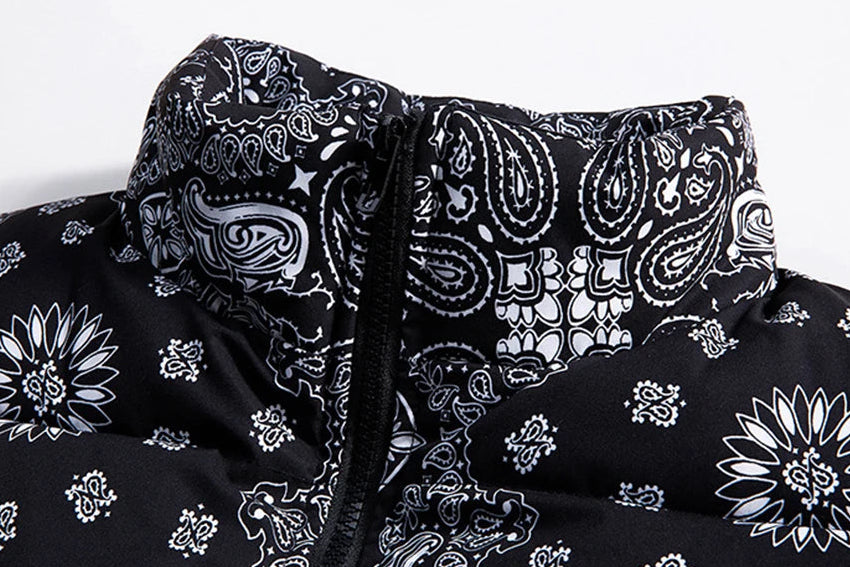 Paisley Padded Gilet , - Streetwear Vest - Slick Street