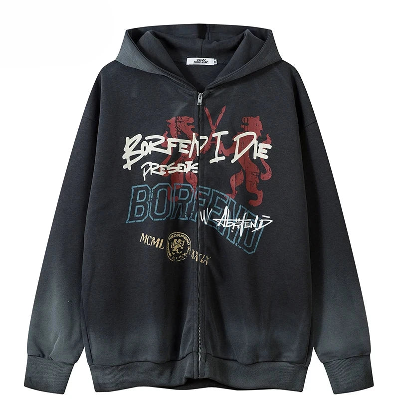 Make America Go Hard Again Graffiti Zipper Hoodie ,  - Streetwear Hoodie - Slick Street