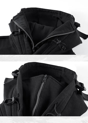 Dark Soul High Neck Mask Pullover Hoodie , - Streetwear Hoodie - Slick Street