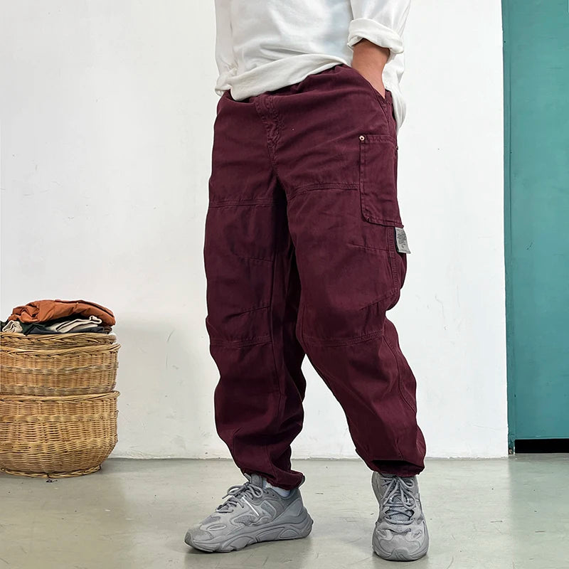 Workshop Panel Utility Pants Burgundy, XS - Streetwear Cargo Pants - Slick Street