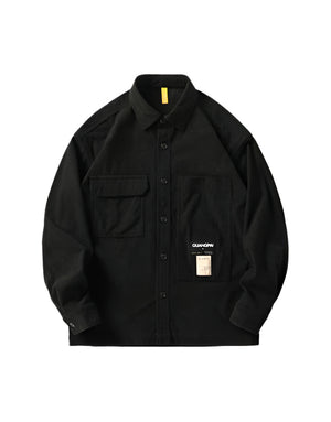 Corduroy Waffle Plaid Semi Collar Overshirt ,  - Streetwear Tops - Slick Street