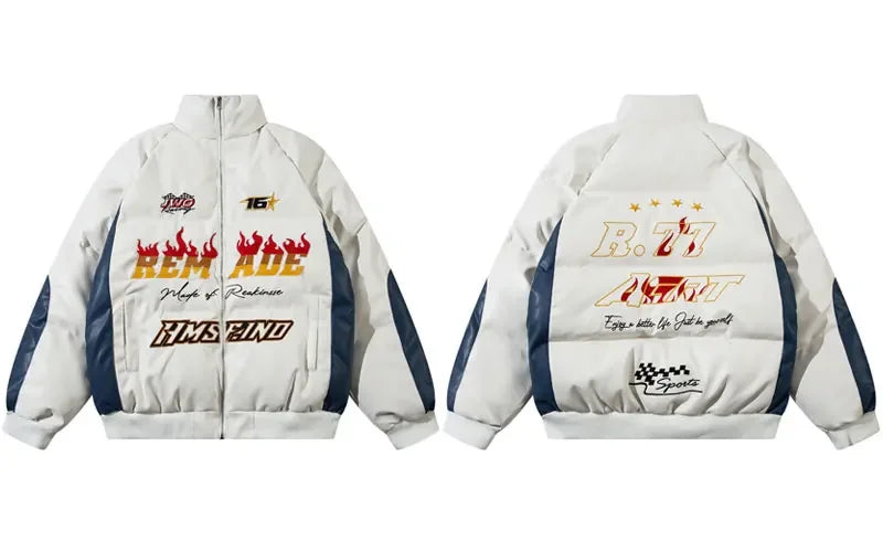 R.77 Remade Racing Sports Jacket White, M - Streetwear Jacket - Slick Street