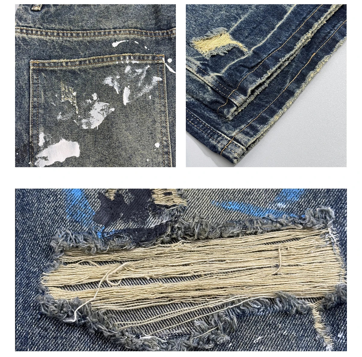 Third Brother Ripped Denim Jeans , - Streetwear Jeans - Slick Street