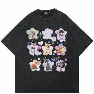 Pitch Dark Star Kitten Graphic T-Shirt ,  - Streetwear T-Shirt - Slick Street