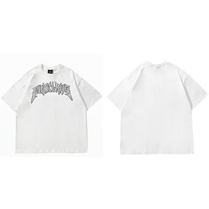 FUNKLANG Logo Casual T-Shirt White, M - Streetwear T-Shirts - Slick Street