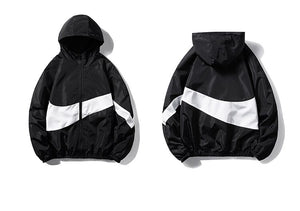 Horizontal Broad Stripe Zipper Hoodie ,  - Streetwear Hoodie - Slick Street