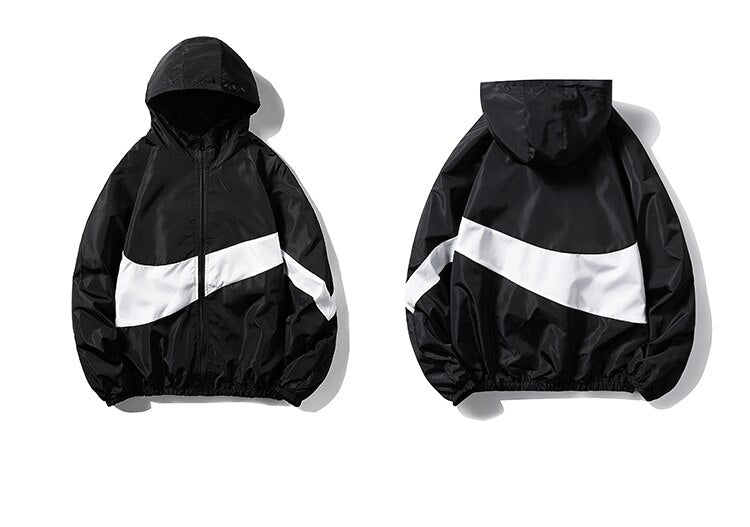 Horizontal Broad Stripe Zipper Hoodie ,  - Streetwear Hoodie - Slick Street