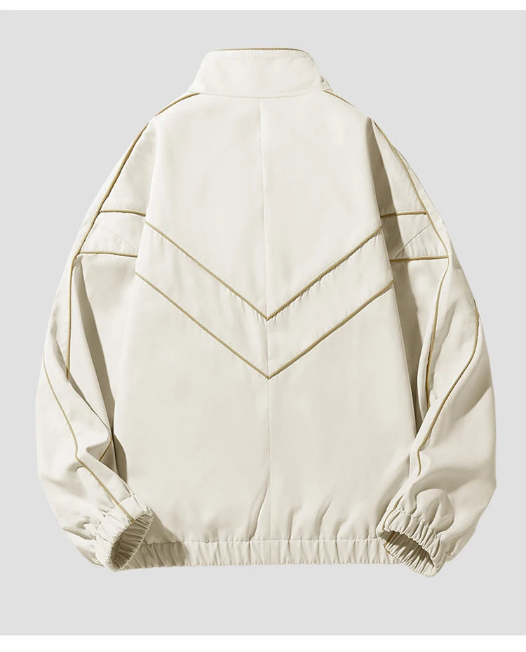 Striped White Lining With Rib sleeve Style Jacket ,  - Streetwear Jacket - Slick Street