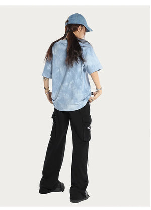 Soulmate Tie Die O-Neck Loose T-Shirt , - Streetwear T-Shirts - Slick Street