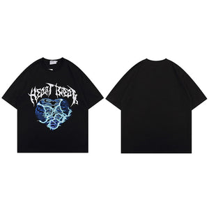 Thunderstroke Heart Break T-Shirt Black, S - Streetwear T-Shirts - Slick Street
