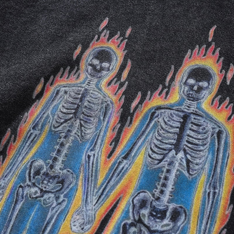 Skeletons On Fire Hoodie ,  - Streetwear Hoodie - Slick Street