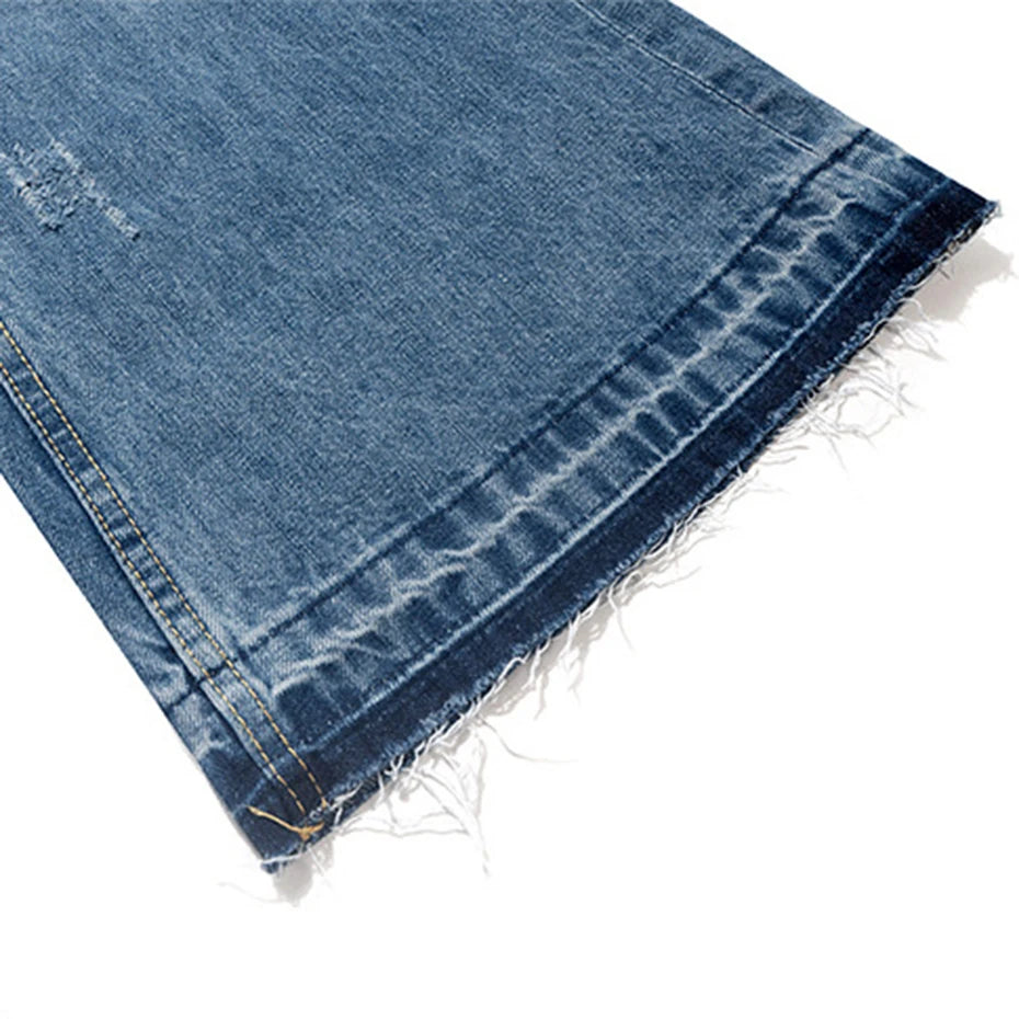 Distressed KP26 Baggy Flared Jeans , - Streetwear Jeans - Slick Street