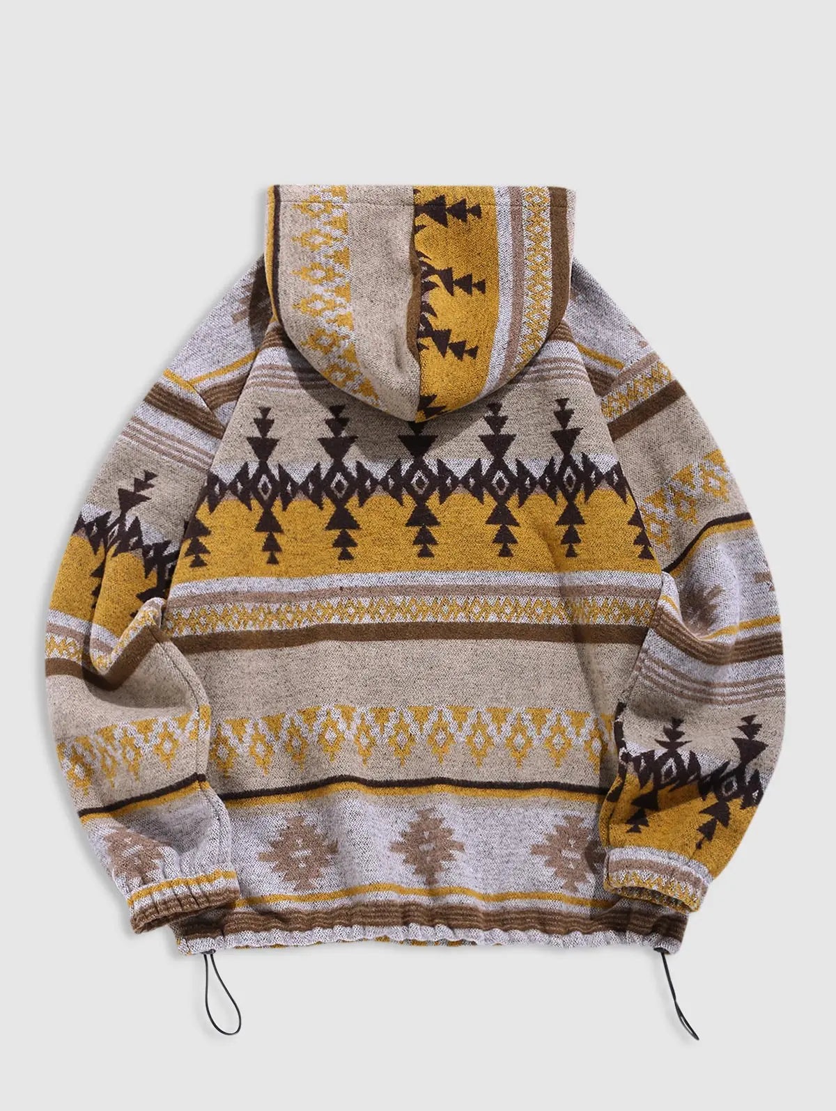 Vintage Ethnic Toggle Drawstring Hoodie , - Streetwear Hoodie - Slick Street