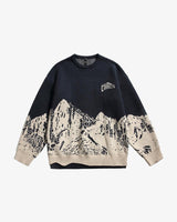 CORRECTS The Glorious Mountain Graphic Sweater Blue, XS - Streetwear Sweater - Slick Street