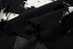 Skull Star Knitted Sweatshirt , - Streetwear Sweatshirts - Slick Street