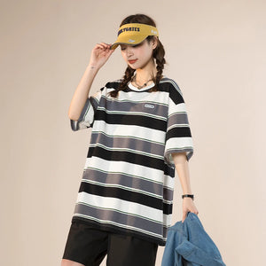SQ2 Multi Striped Color Loose T-Shirt , - Streetwear T-Shirts - Slick Street