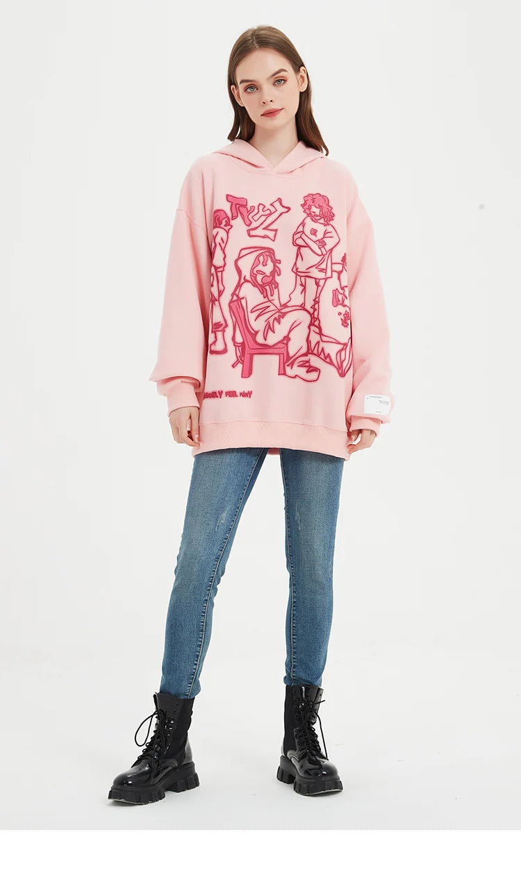 We V Cartoon Sketch Hoodie , - Streetwear Hoodie - Slick Street