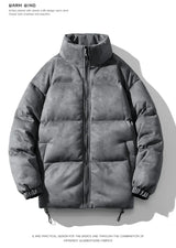 Solid Color Puff Sleeves Bubble Jacket Dark Grey, XXS - Streetwear Jacket - Slick Street