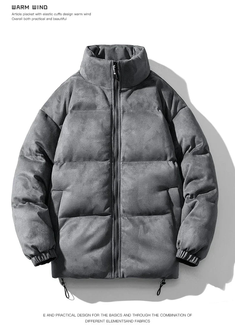 Solid Color Puff Sleeves Bubble Jacket Dark Grey, XXS - Streetwear Jacket - Slick Street