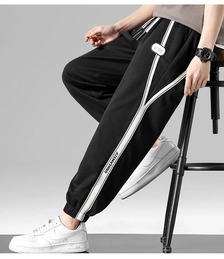 Side Stripe Design Ankle Length Pants ,  - Streetwear Pants - Slick Street