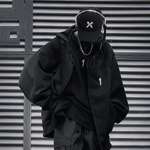 Alien 'i' Techwear Hoodie ,  - Streetwear Hoodie - Slick Street