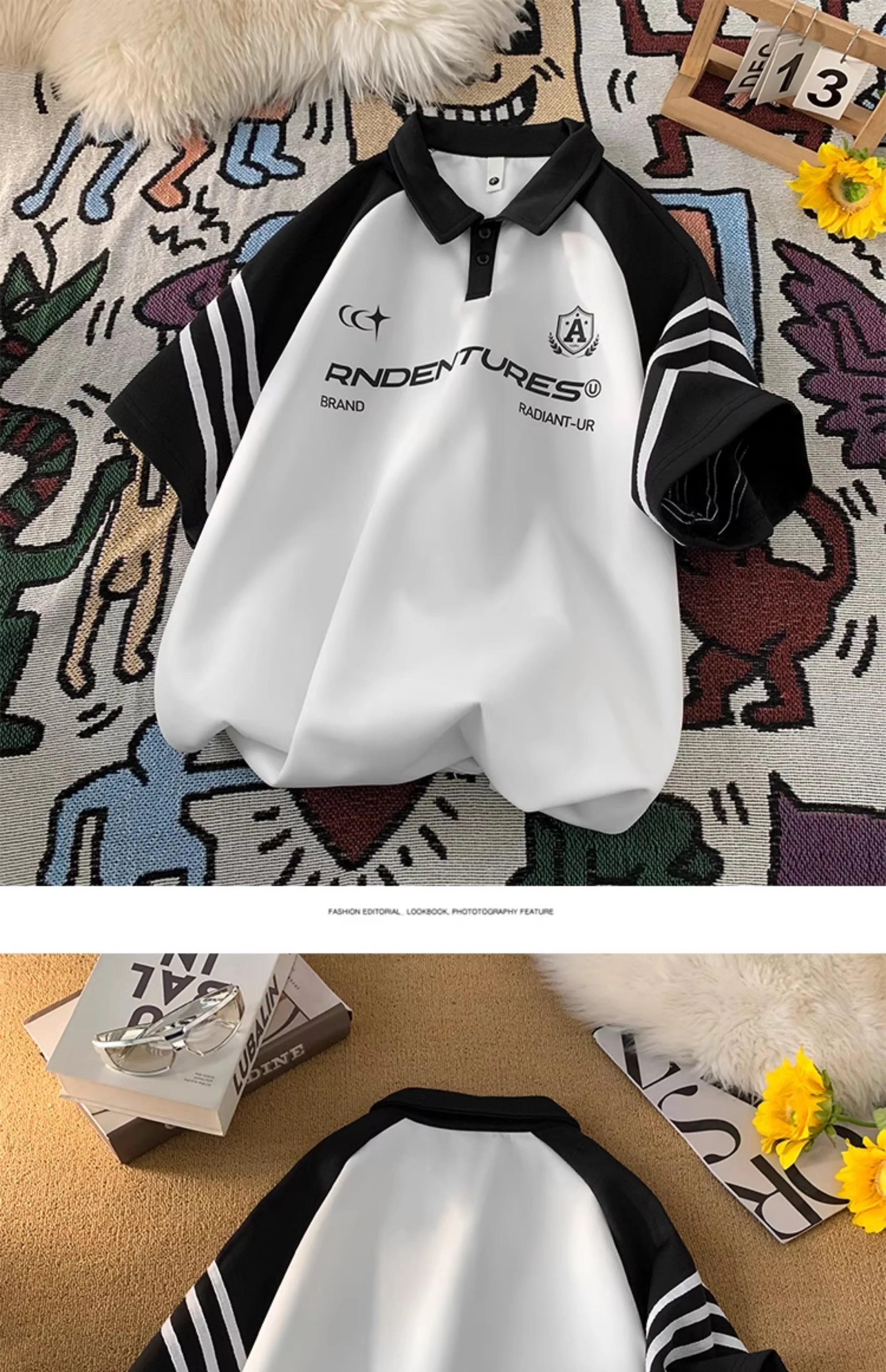 RADIANT-UR Contrast Color Polo T-Shirt , - Streetwear T-Shirts - Slick Street