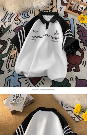 RADIANT-UR Contrast Color Polo T-Shirt , - Streetwear T-Shirts - Slick Street