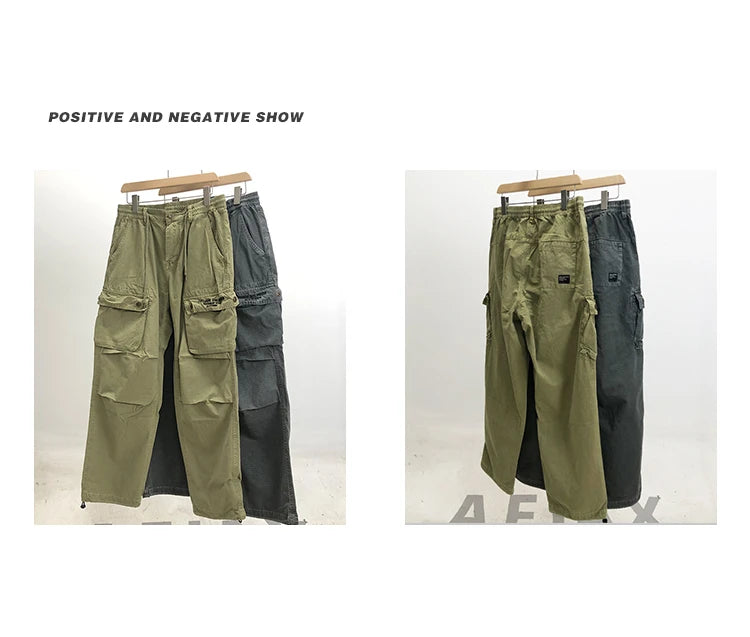 Tactical Straight Leg Elastic Waist Pants , - Streetwear Pants - Slick Street
